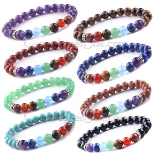 7 Chakra Bracelet Unisex Beads Natural Stone – Healing Balance