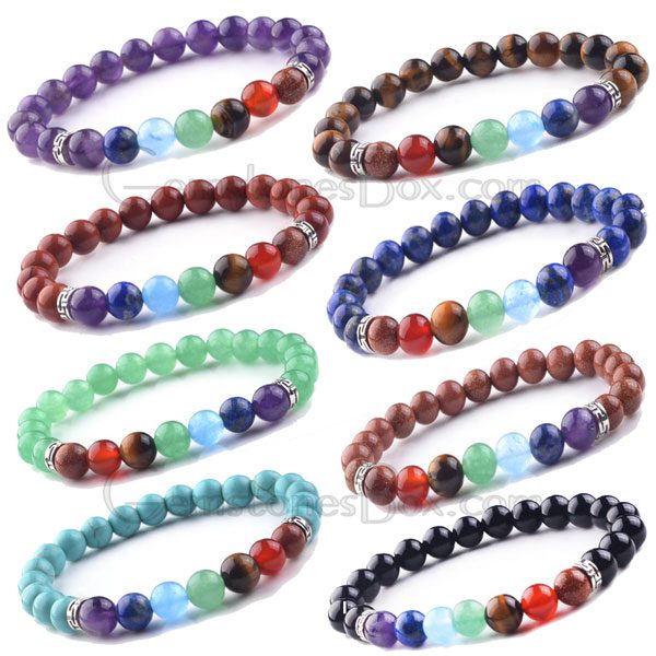 7 Chakra Bracelet Unisex Beads Natural Stone - Healing Balance