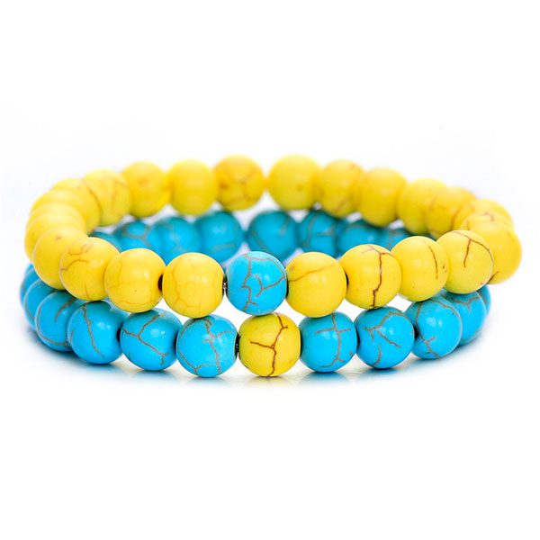 Distant Couples Bracelet – Classic Natural Stone Bracelet-Blue Yellow